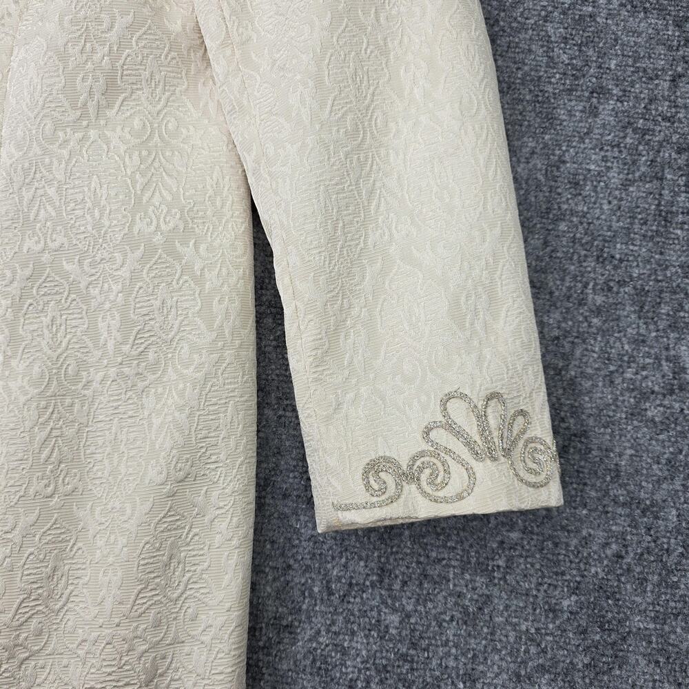 Vintage Hobby Horse Blazer Womens Large Cream Brocade Beaded Metallic Made USA - Picture 14 of 16
